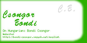 csongor bondi business card